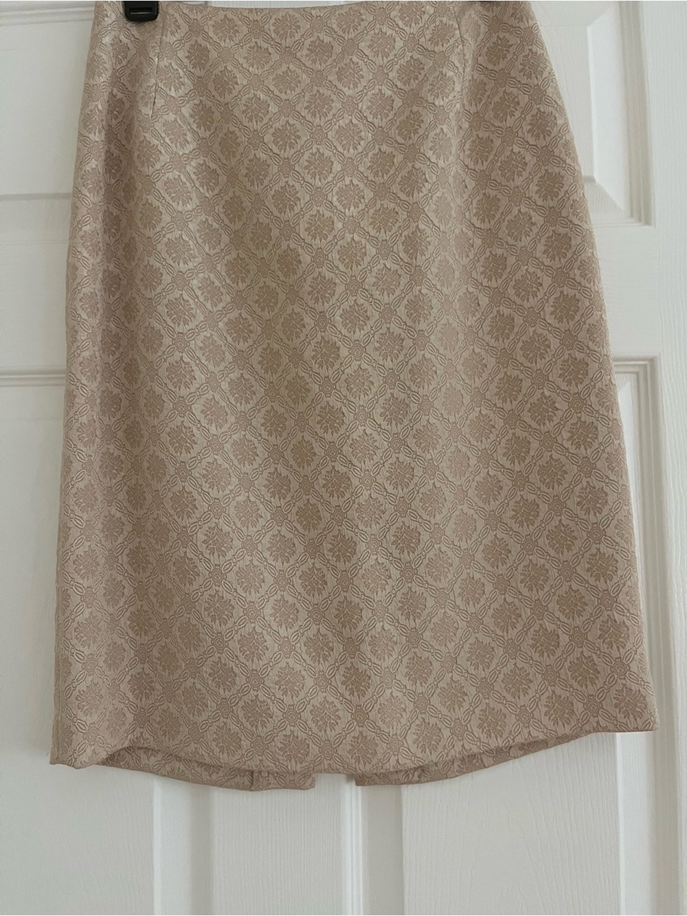 Vintage Maggy London Beige Jacquard Two-Piece Skirt Set - Picture 5 of 6
